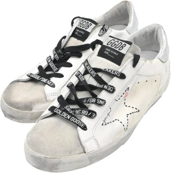 Golden Goose Witte Zilveren Ster Sneakers White Dames