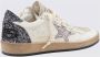 Golden Goose Glitter Sneakers met Gebarsten Leren Neus White Dames - Thumbnail 6