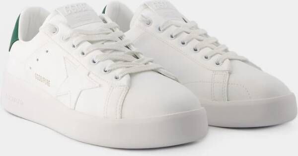 Golden Goose Witte Groene Leren Sneakers Pure Star Wit Heren