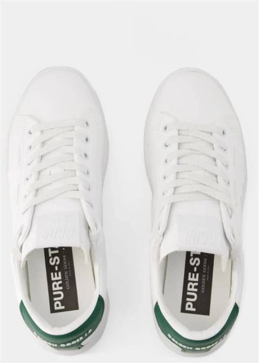 Golden Goose Witte Groene Leren Sneakers Pure Star Wit Heren