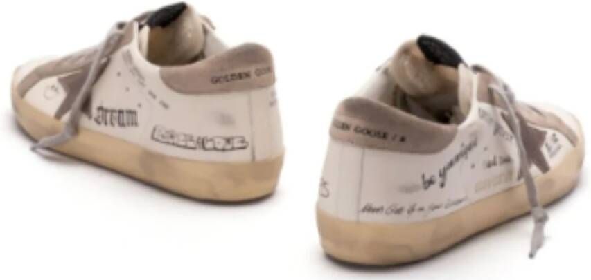 Golden Goose Witte taupe leren sneakers met color-block design White Dames