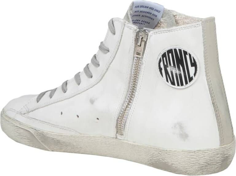 Golden Goose Witte Zilveren Leren Sneakers met Sterren Detail White Heren