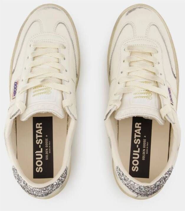 Golden Goose Wit Zilver Leren Sneakers White Dames