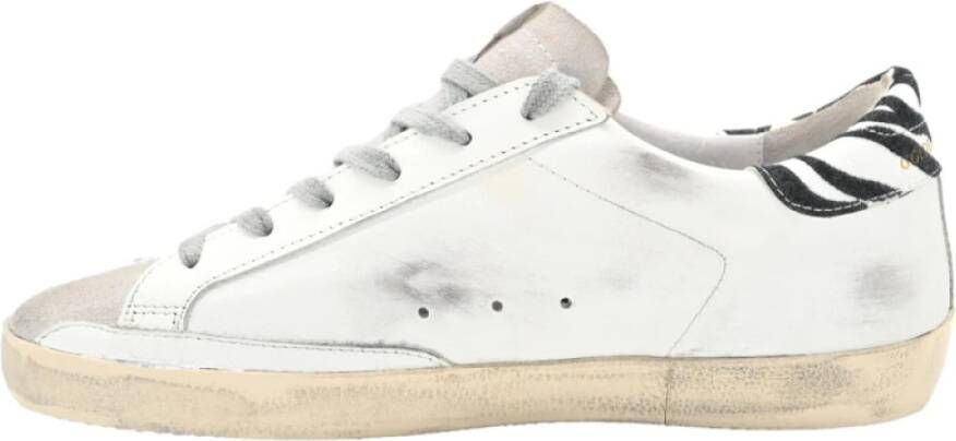 Golden Goose Zebra Leopard Superstar Sneakers White Dames