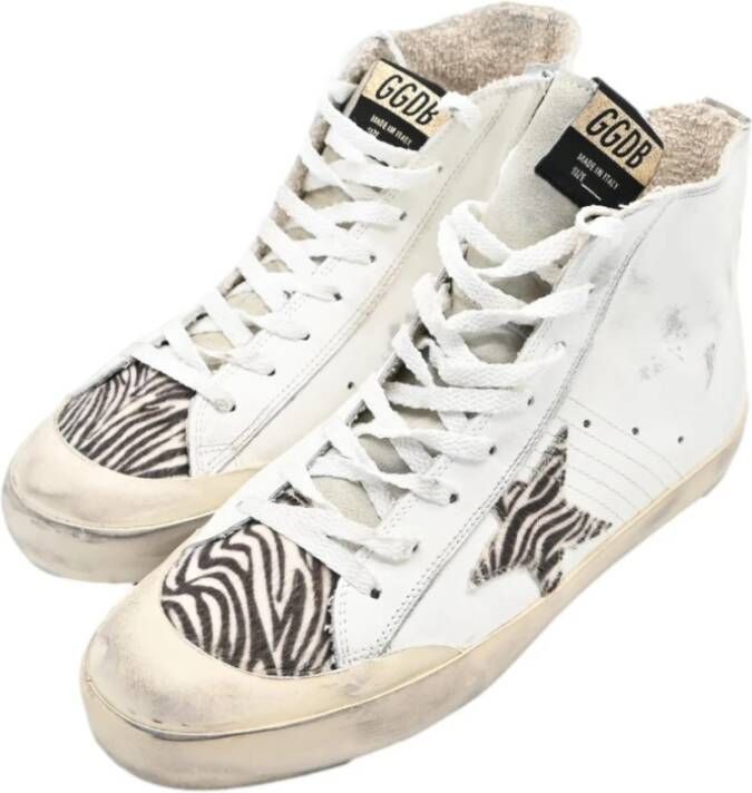 Golden Goose Zebra Star Sneakers Wit Francy White Dames