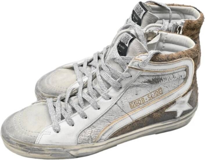 Golden Goose Zilver Bruin Wit Slide Sneakers Multicolor Heren