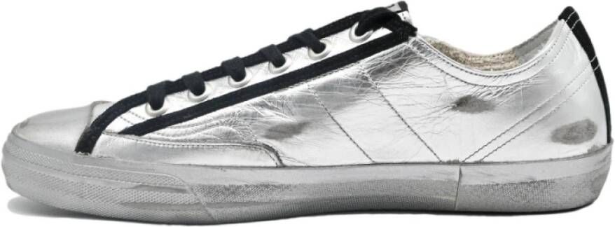 Golden Goose Zilver Gelamineerde V-Star Sneakers Gray Heren