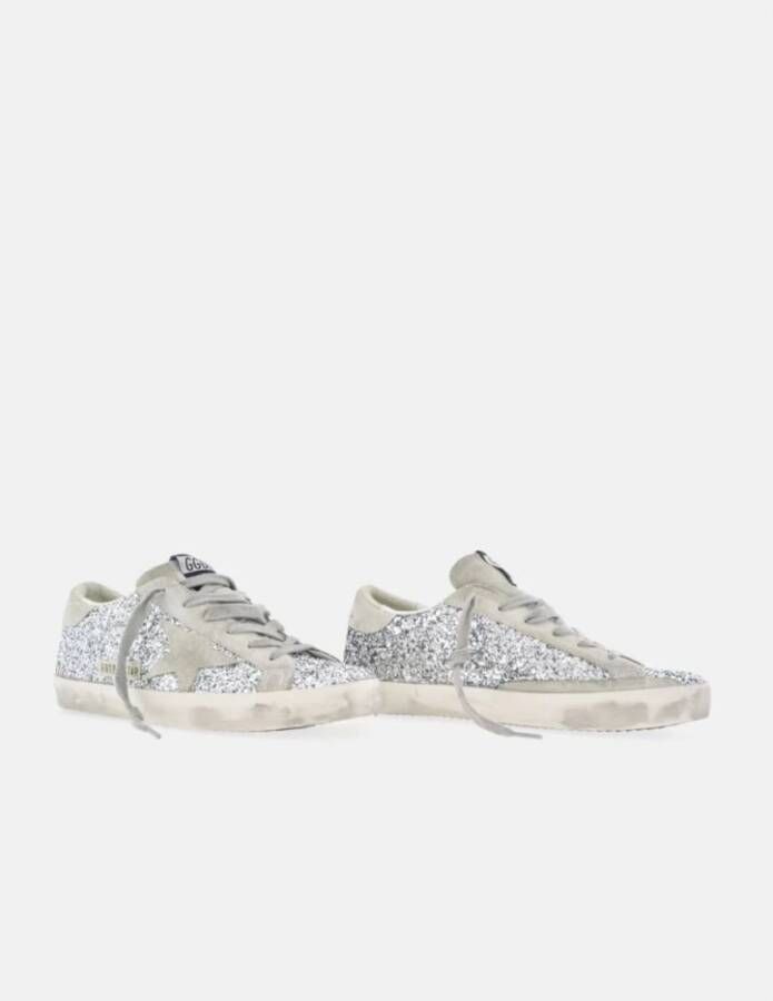 Golden Goose Zilver Glitter Super-Star Sneakers Gray Dames