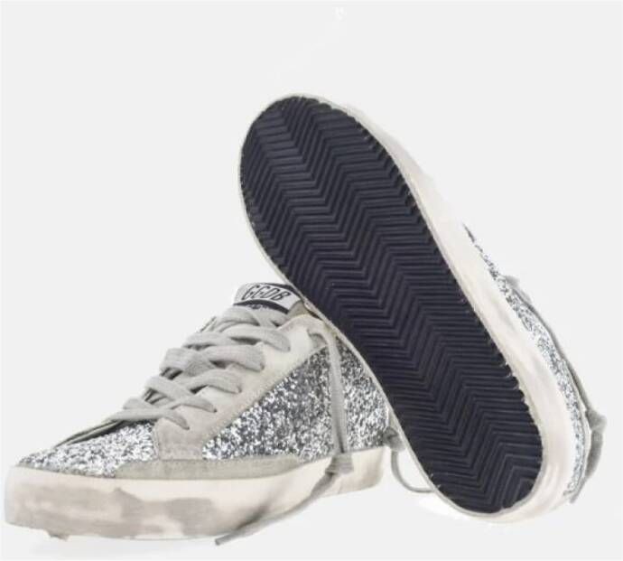 Golden Goose Zilver Glitter Super-Star Sneakers Gray Dames