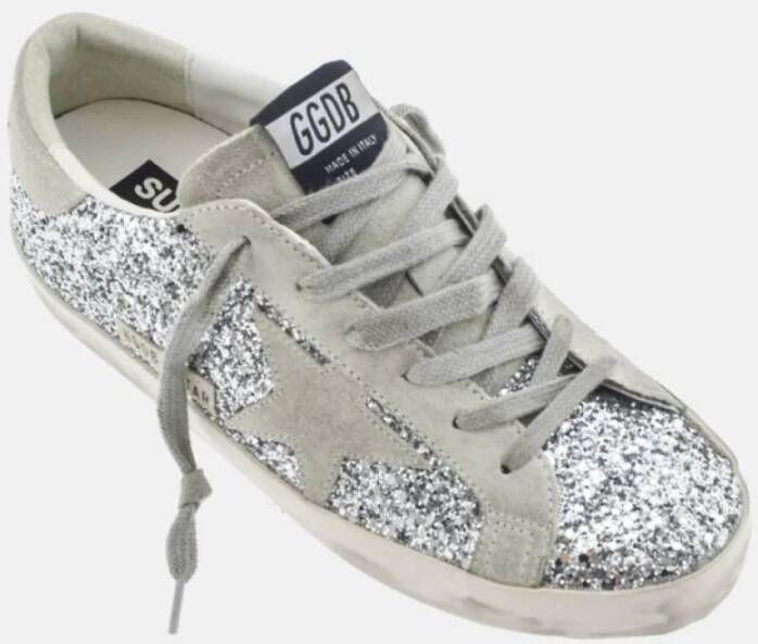 Golden Goose Zilver Glitter Super-Star Sneakers Gray Dames