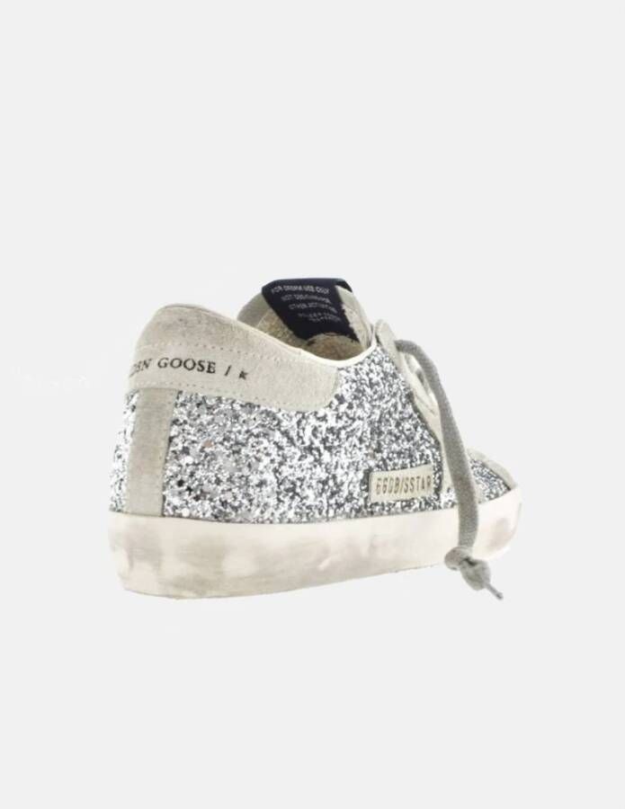 Golden Goose Zilver Glitter Super-Star Sneakers Gray Dames