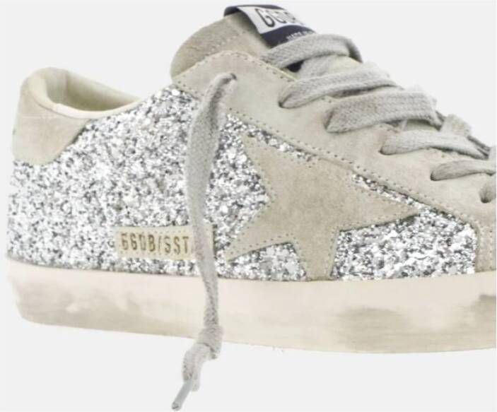 Golden Goose Zilver Glitter Super-Star Sneakers Gray Dames