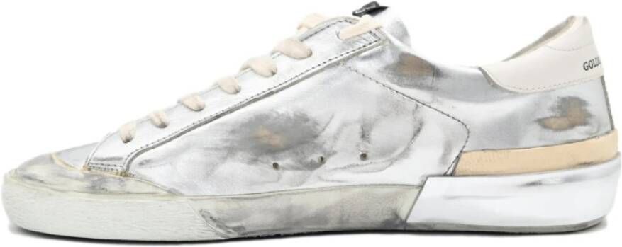 Golden Goose Zilver Witte Ster Superstar Sneakers Gray Heren