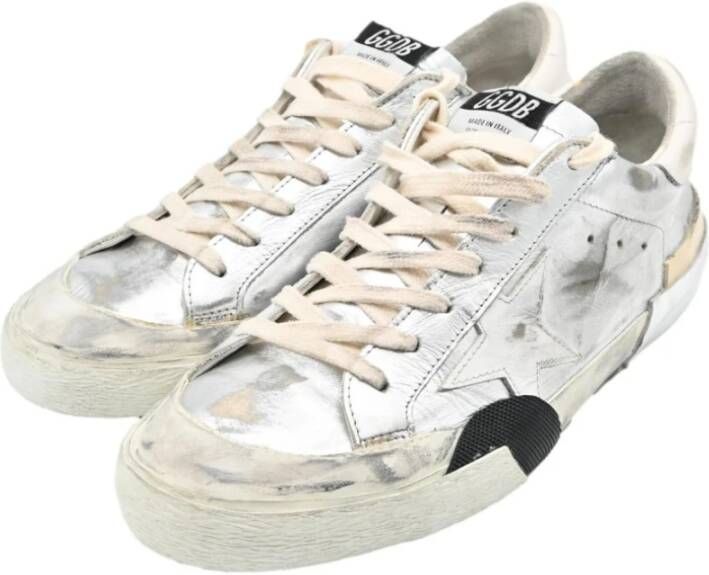 Golden Goose Zilver Witte Ster Superstar Sneakers Gray Heren