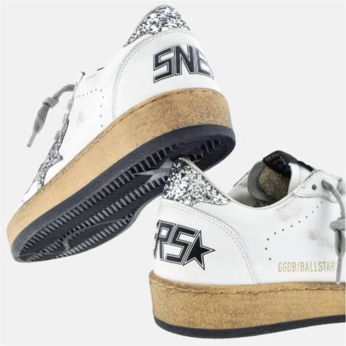 Golden Goose Zilveren Glitter Ball-Star Sneakers Gray Heren