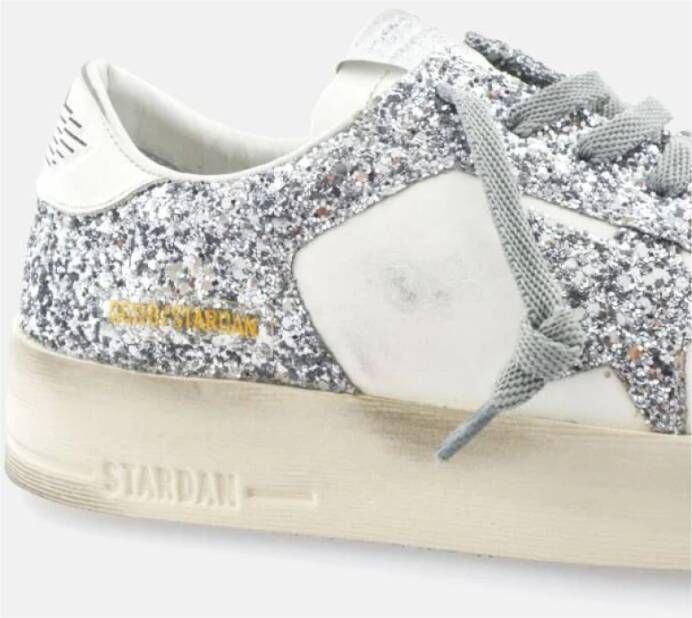 Golden Goose Zilveren Glitter Stardan Sneakers Gray Heren