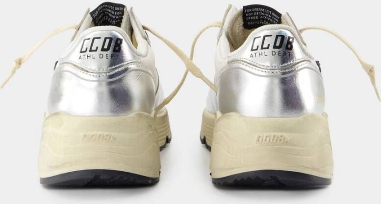 Golden Goose Zilveren Leren Hardloopschoenen Gray Dames