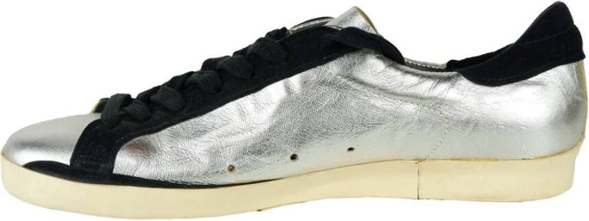 Golden Goose Zilveren Leren Lage Sneakers Gray Heren