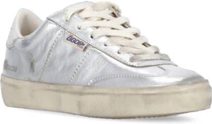 Golden Goose Zilveren Leren Sneakers met Logodetails Gray Dames