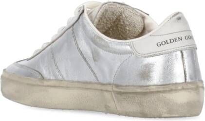 Golden Goose Zilveren Leren Sneakers met Logodetails Gray Dames