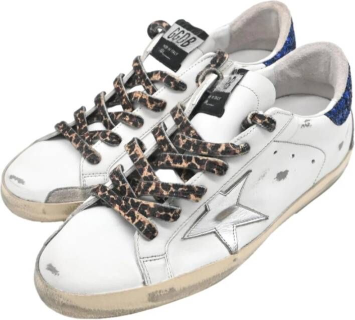 Golden Goose Zilveren Ster Glitter Sneakers White Dames