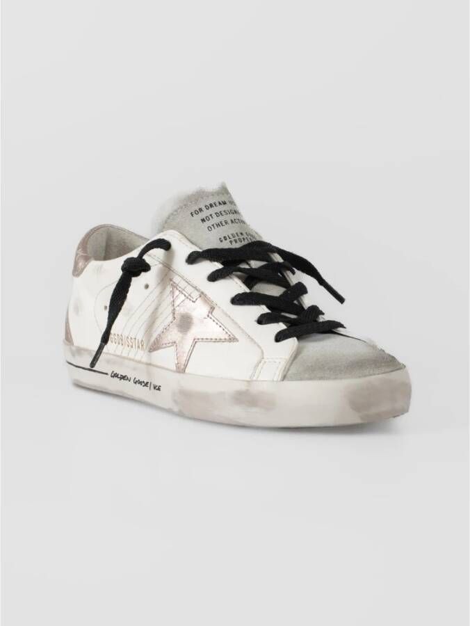 Golden Goose Zilveren Ster Roze Hiel Sneakers White Dames