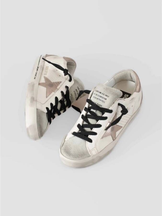 Golden Goose Zilveren Ster Roze Hiel Sneakers White Dames