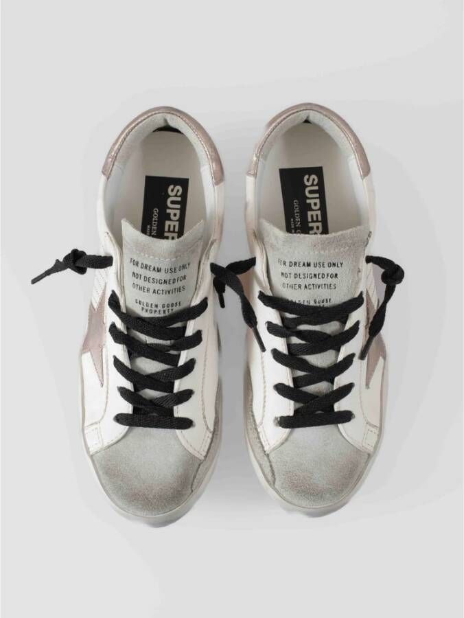 Golden Goose Zilveren Ster Roze Hiel Sneakers White Dames