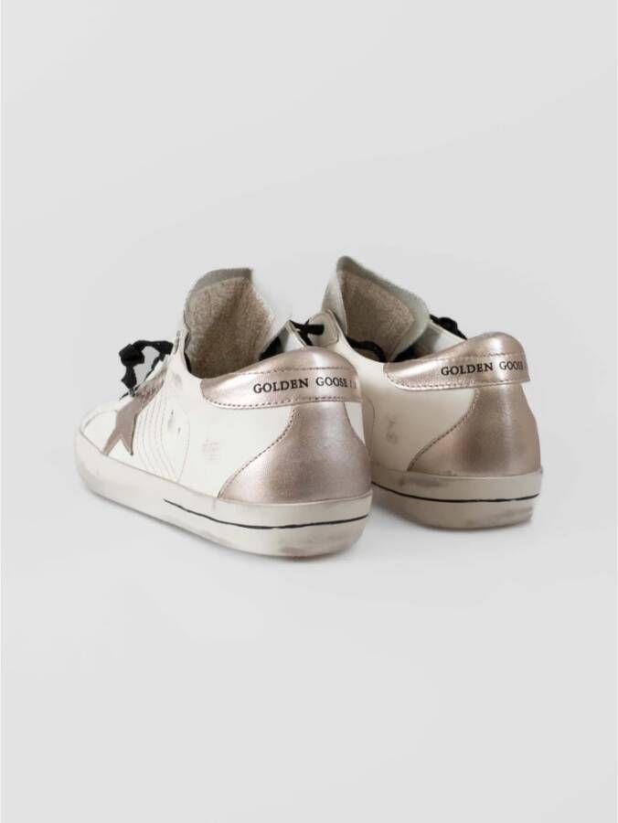 Golden Goose Zilveren Ster Roze Hiel Sneakers White Dames