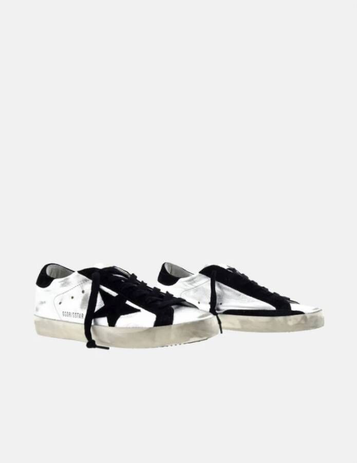 Golden Goose Zilveren Ster Zwarte Sneakers White Dames