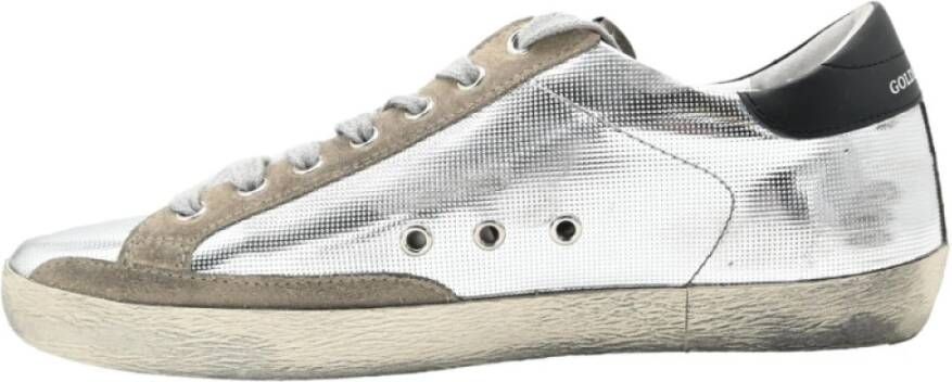 Golden Goose Zilveren Superstar Sneakers Taupe Zwart Gray Dames