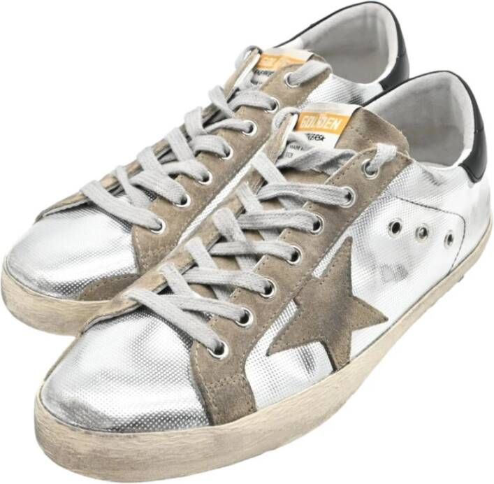 Golden Goose Zilveren Superstar Sneakers Taupe Zwart Gray Dames