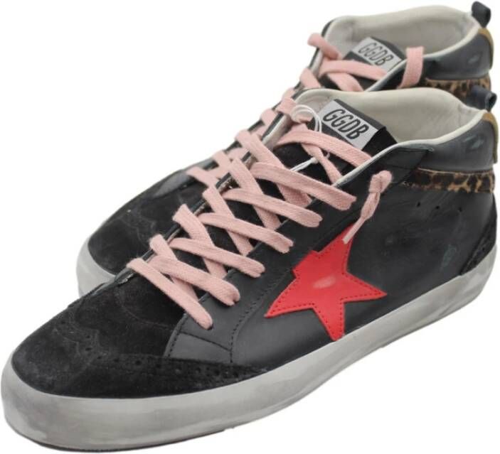 Golden Goose Zwart Rood Mid Star Sneakers Black Heren