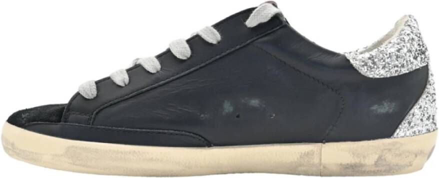 Golden Goose Zwart Wit Ster Zilver Glitter Sneakers Black Dames