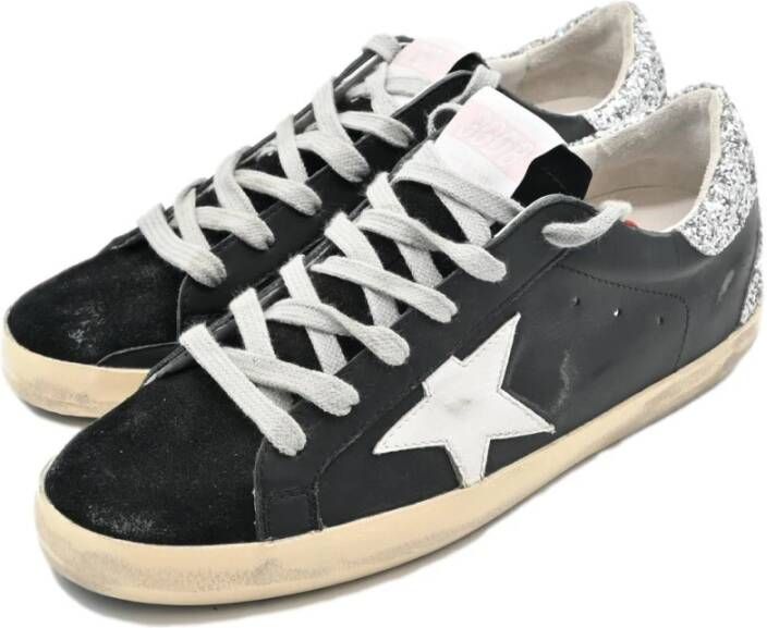 Golden Goose Zwart Wit Ster Zilver Glitter Sneakers Black Dames