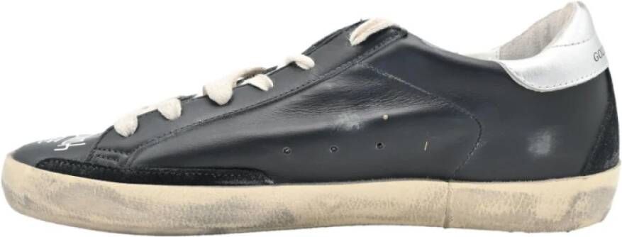 Golden Goose Zwart Zilver Superstar Leren Sneakers Black Dames