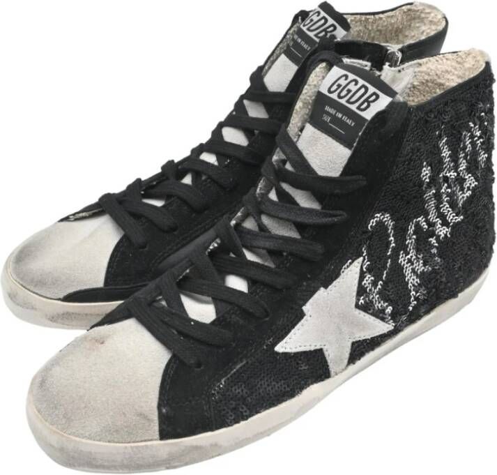 Golden Goose Zwarte Glitter Francy Sneakers Black Dames