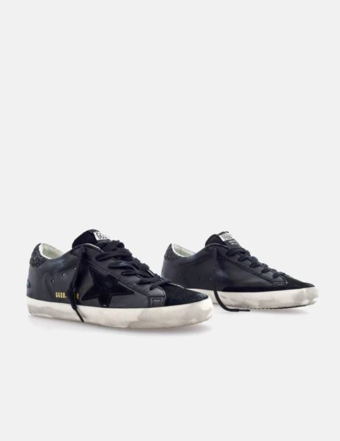 Golden Goose Zwarte Glitter Hiel Super-Star Sneakers Black Dames