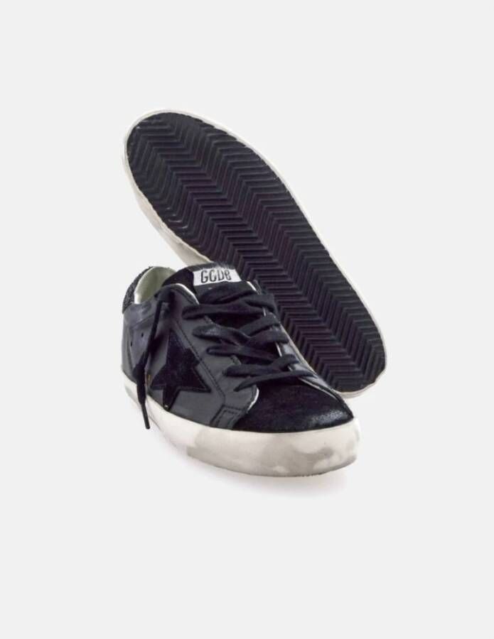 Golden Goose Zwarte Glitter Hiel Super-Star Sneakers Black Dames