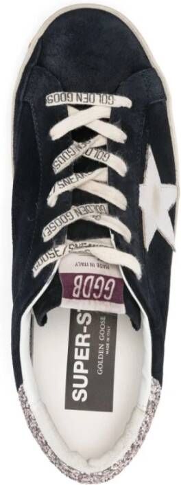 Golden Goose Zwarte Glitter Sneakers Blue Dames