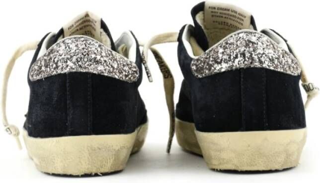 Golden Goose Zwarte Glitter Sneakers Blue Dames