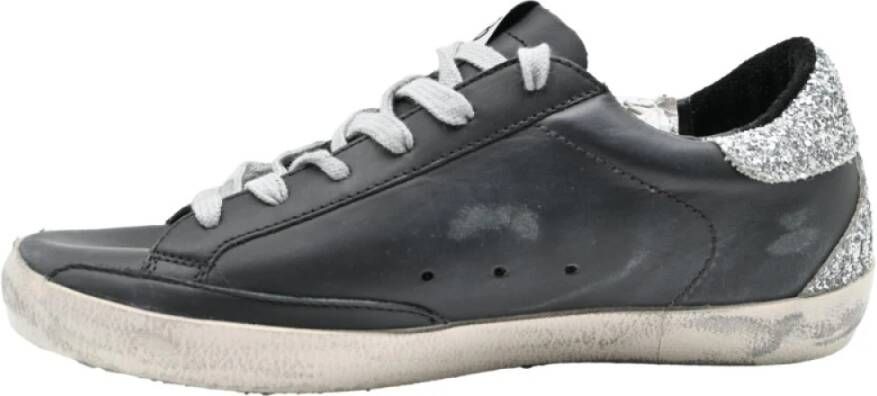 Golden Goose Zwarte Glitter Superstar Sneakers Black Dames