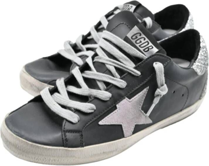 Golden Goose Zwarte Glitter Superstar Sneakers Black Dames