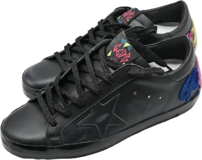 Golden Goose Zwarte Glitter Superstar Sneakers Black Heren