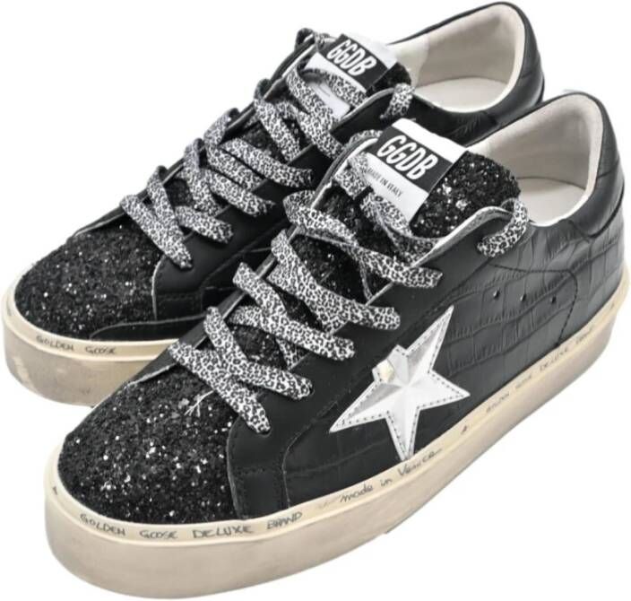 Golden Goose Zwarte Krokodil Hi-Star Sneakers Black Dames