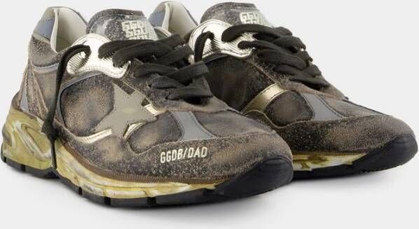 Golden Goose Zwarte Leren Dad Sneakers Multicolor Dames