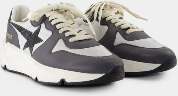 Golden Goose Zwarte leren hardloopschoenen Black Heren