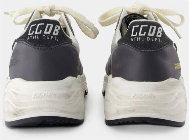 Golden Goose Zwarte leren hardloopschoenen Black Heren