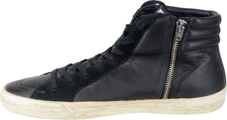 Golden Goose Zwarte Leren High Top Sneakers Black Heren