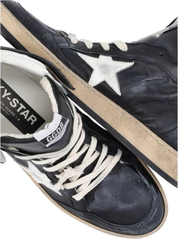 Golden Goose Zwarte Leren High Top Sneakers Black Heren